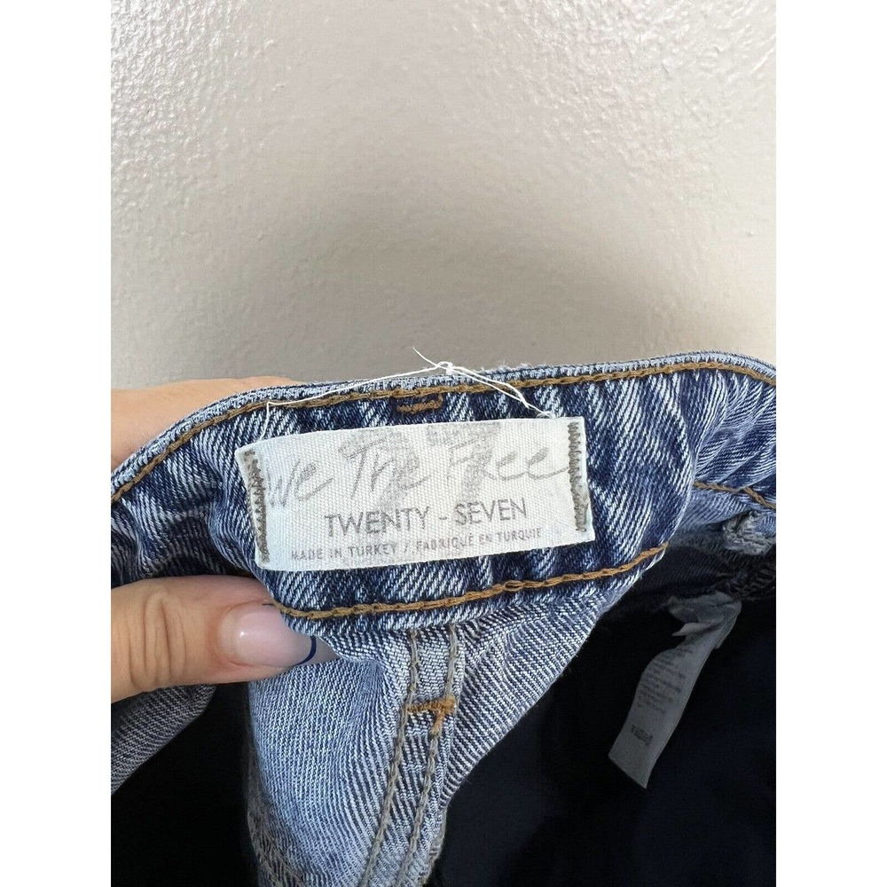 We the Free People Dakota Straight Leg Jeans 27 Women Denim Distressed High Rise - Picture 8 of 11